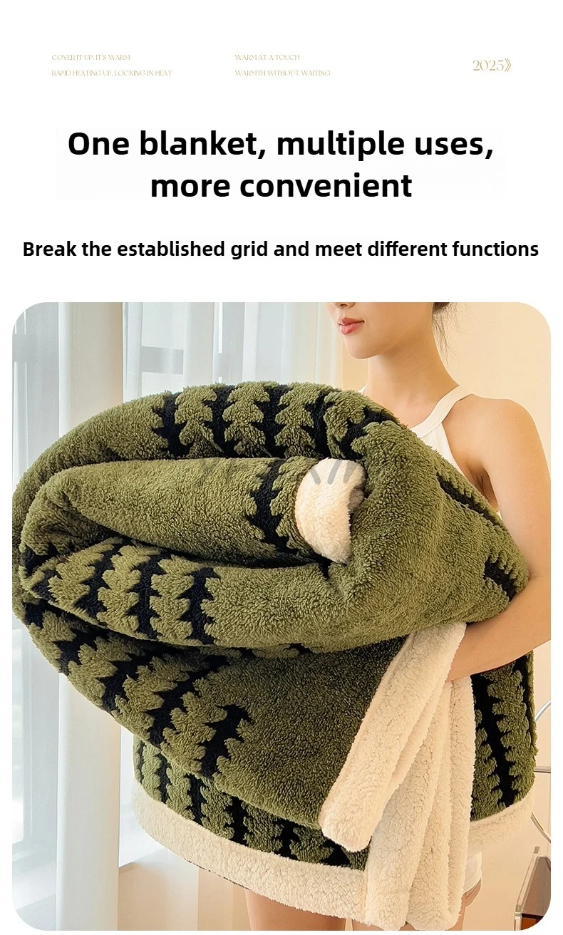 Warm Flannel Autumn Winter Blanket Super Soft Fluffy Queen Blanket Single Double Cozy Skin-friendly Multifunctional Nap Blanket