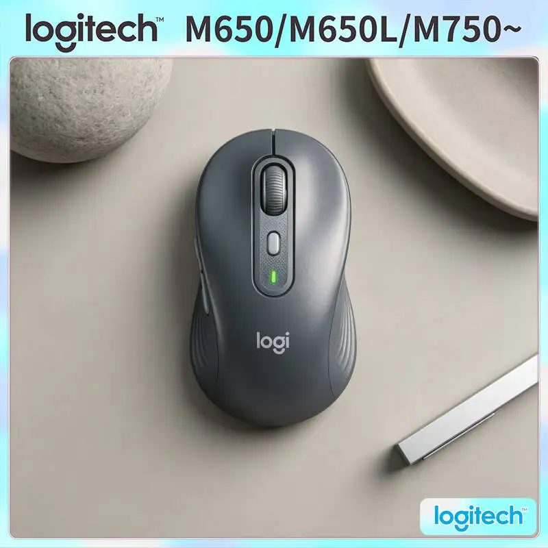 Logitech M650/M650L Wireless Mouse - Recycled Plastic Build, Advanced Optical Sensor, Ergonomic Contour, 24-Month Battery