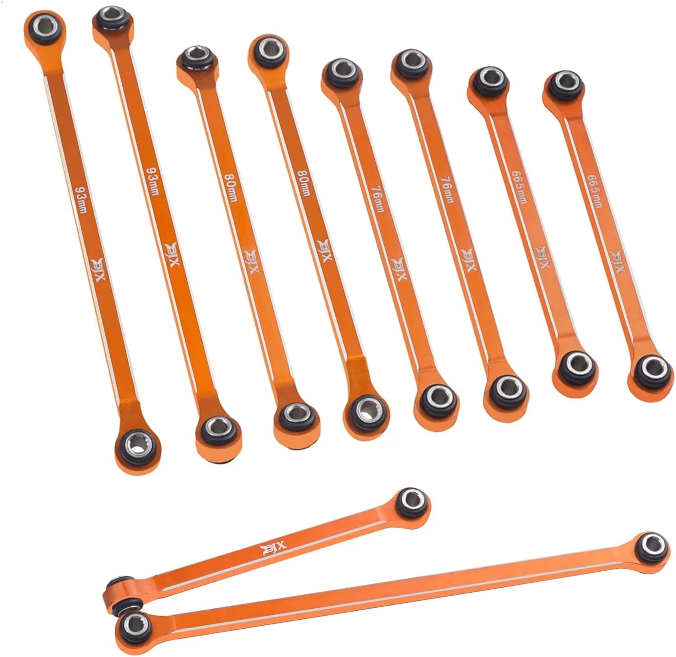 TCRC 10PCS CNC Aluminum Steering Rod Tie Links Set &8 Chassis Links Set for 1/18 Capra UTB18 4WD Unlimited Trall Buggy
