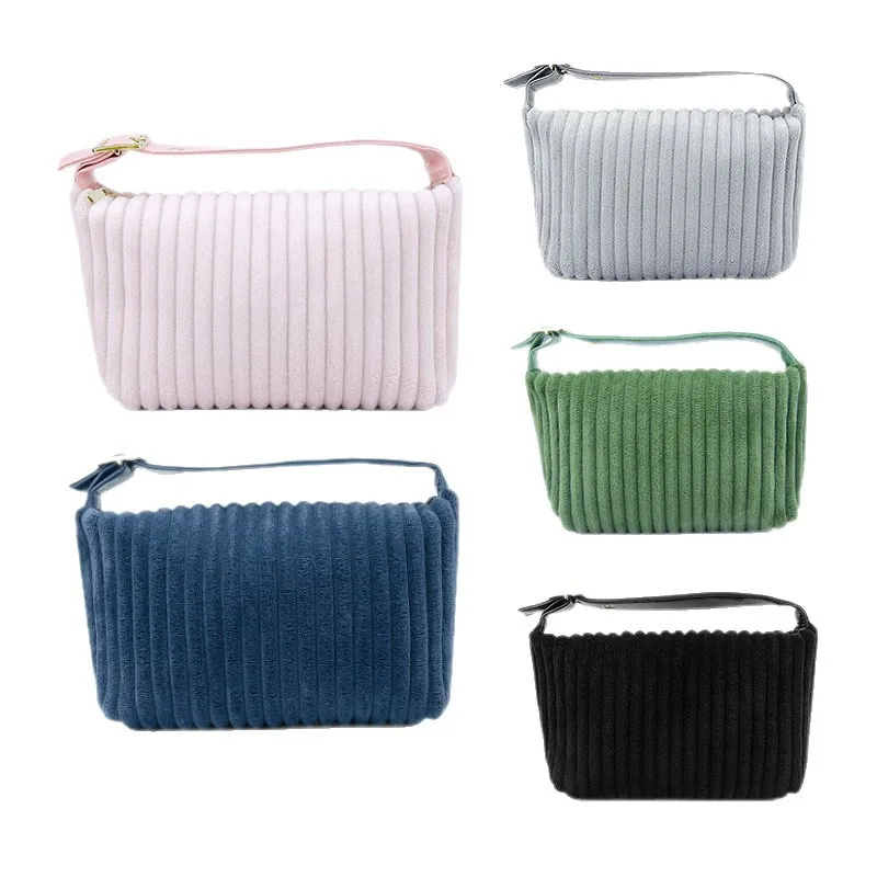 Solid-color plush tote bag for autumn and winter, perfect for carrying and storing items when going out
