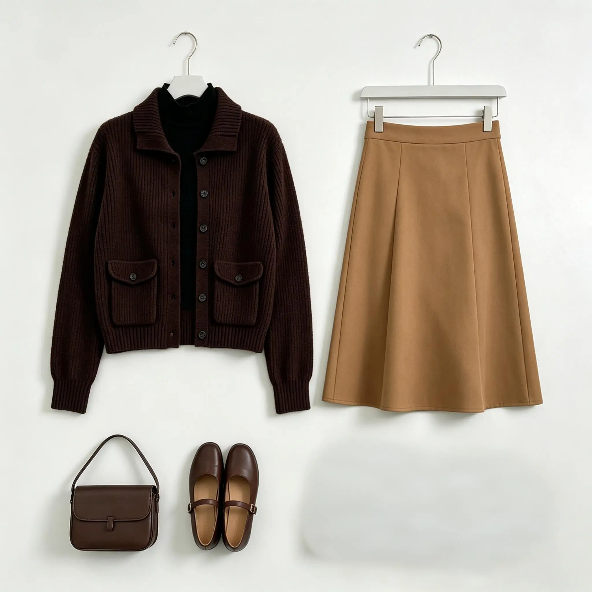 Women's 2026 Autumn Winter New Simple Versatile Lapel Knit Cardigan