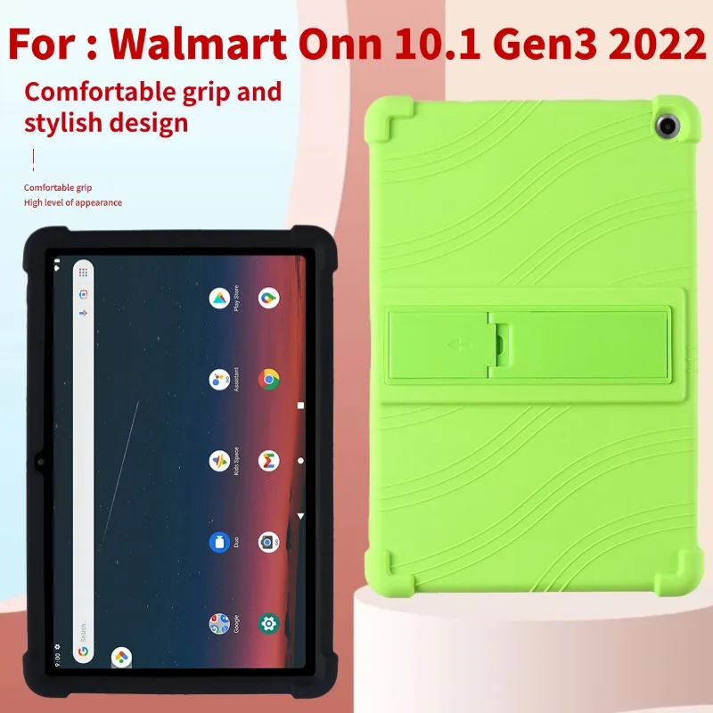 

For Etui do tabletu Walmart Onn 10.1 Gen 3 2022 Model 100071485 Bezpieczna, odporna na wstrząsy silikonowa podstawka na tablet