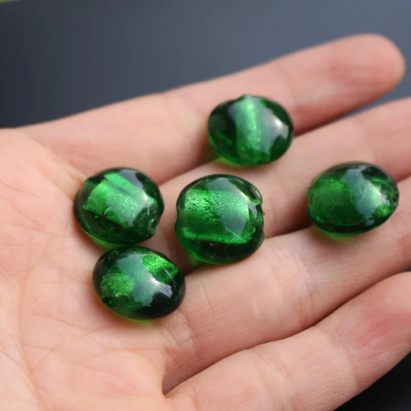 10Pcs 15.5mm 20mm Lampwork glass beads Round Flat Foiled Multi-Color for jewelry Bracelet Necklace Earring &DIY Craft Fashion