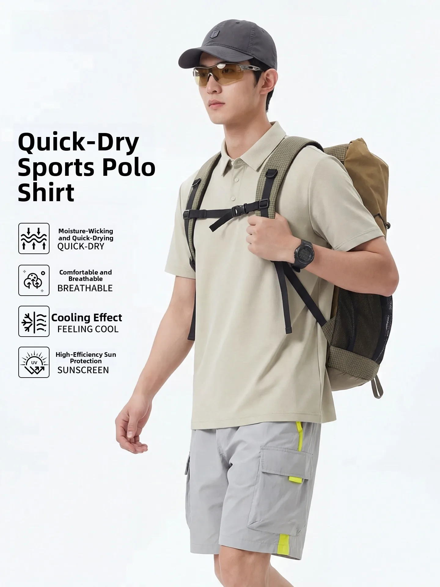 

Мужская спортивная легкая футболка Bal Men's Spor с коротким рукавом, летняя, для фитнеса и бега, с откидным воротником, дышащая, с защитой от солнца