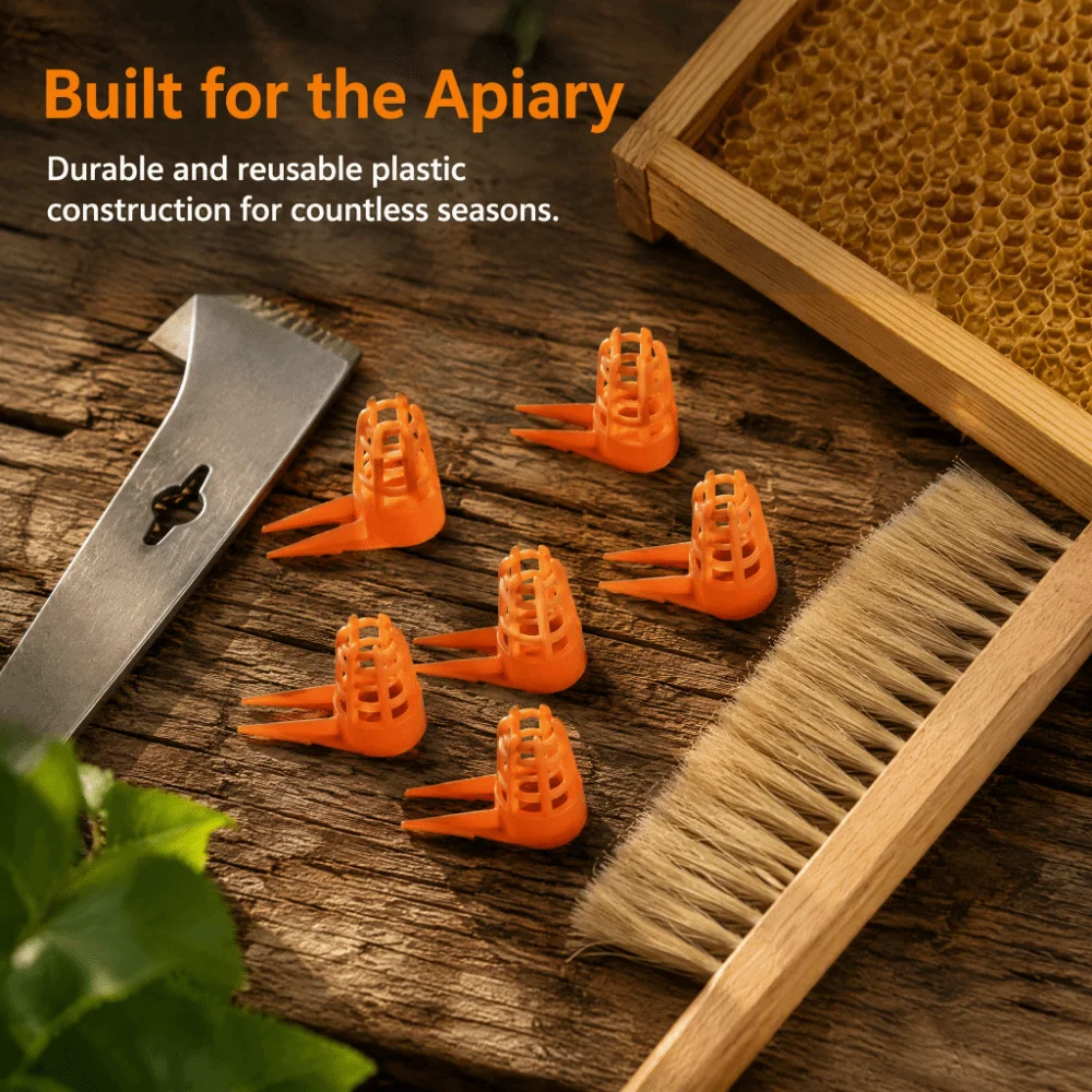 20pcs Plastic Queen Bee Cages Small Size Ventilated Plastic Bee Cage Wear Proof Lightweight Bee Cells Cover Beekeeping Equipment