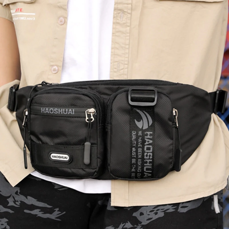 

Men Nylon Fanny Waist Pack Multi-Pocket Casual Pouch High Quality Male Hip Bum Belt Travel Chest Bags