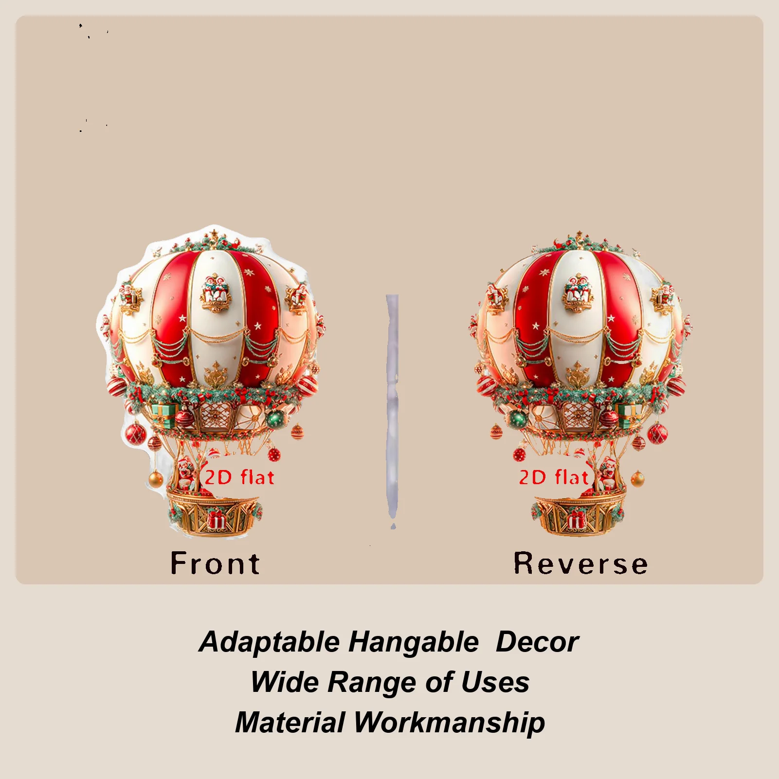 

Christmas Tree Decor Winter Colorful Hangable Whimsical Ornaments 2D Acrylic Pendants Shatterproof Santa Claus For Lawn Porch