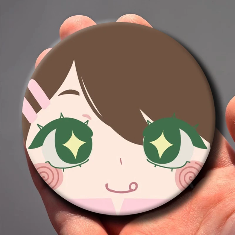 58mm Popular Creative Funny Anime Expression Badge on Backpack Hat Accessories Cartoon Full Face Pins Round Brooch Jewelry Gifts