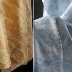 Cracked gold-plated jacquard fabric green yellow blue ice silk texture suit skirt clothing DIY designer sewing clothing fabric