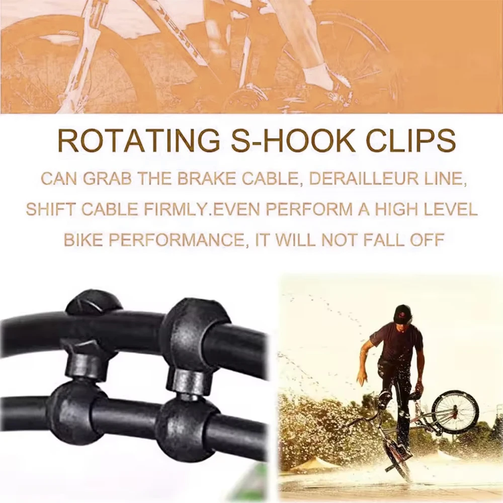 KATWAY الأسود S نمط مشبك دراجة الفرامل والعتاد كابل خرطوم دليل عبر خط كليب حلقة المشبك الدراجات ل الطريق الدراجة HH-AA544 #2