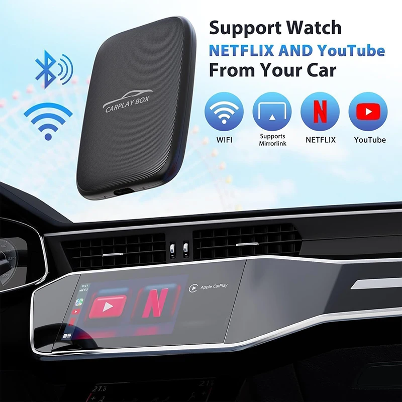 Mini Android Smart AI Adapter 4 w 1 bezprzewodowy CarPlay Android Auto CarPlay Box do OEM Plug and Play Auto-connect