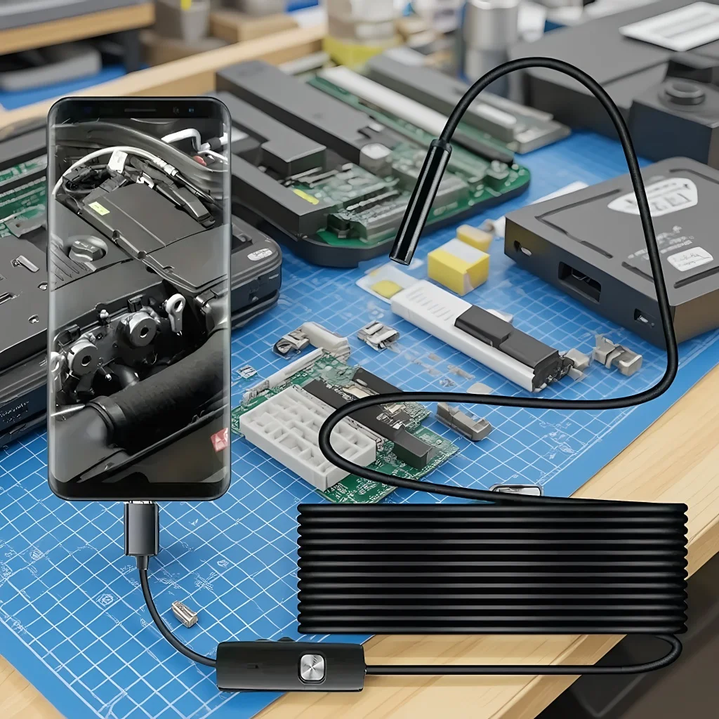 

Новая эндоскопическая камера 8 мм, 1080P HD, USB-эндоскоп с 8 светодиодами, гибкий кабель 1/2/5 м, водонепроницаемый инспекционный бороскоп для Android и ПК