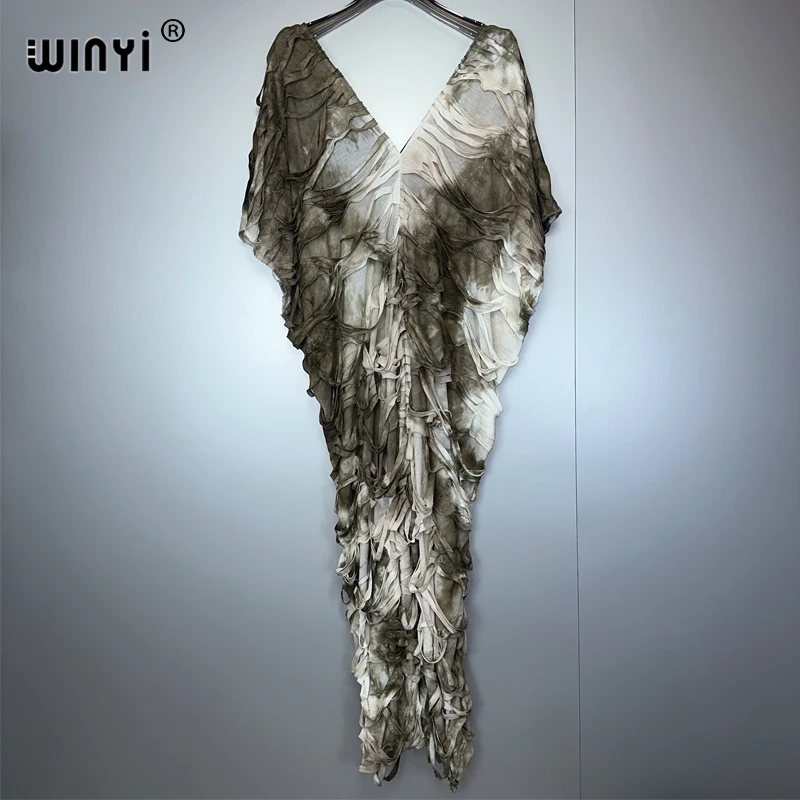 WINYI été Original ajouré ample cravate-teint combinaison mode couvrir
