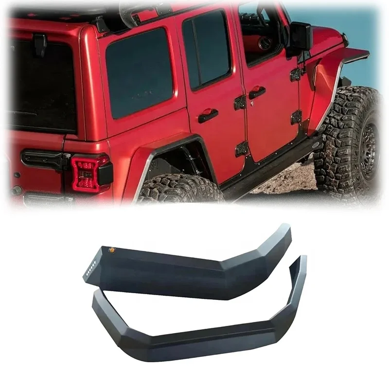 

Spedking Black Powder-Coated Aluminum Fender Flare For Jeep Wrangler JL 2018+ Fender Flare