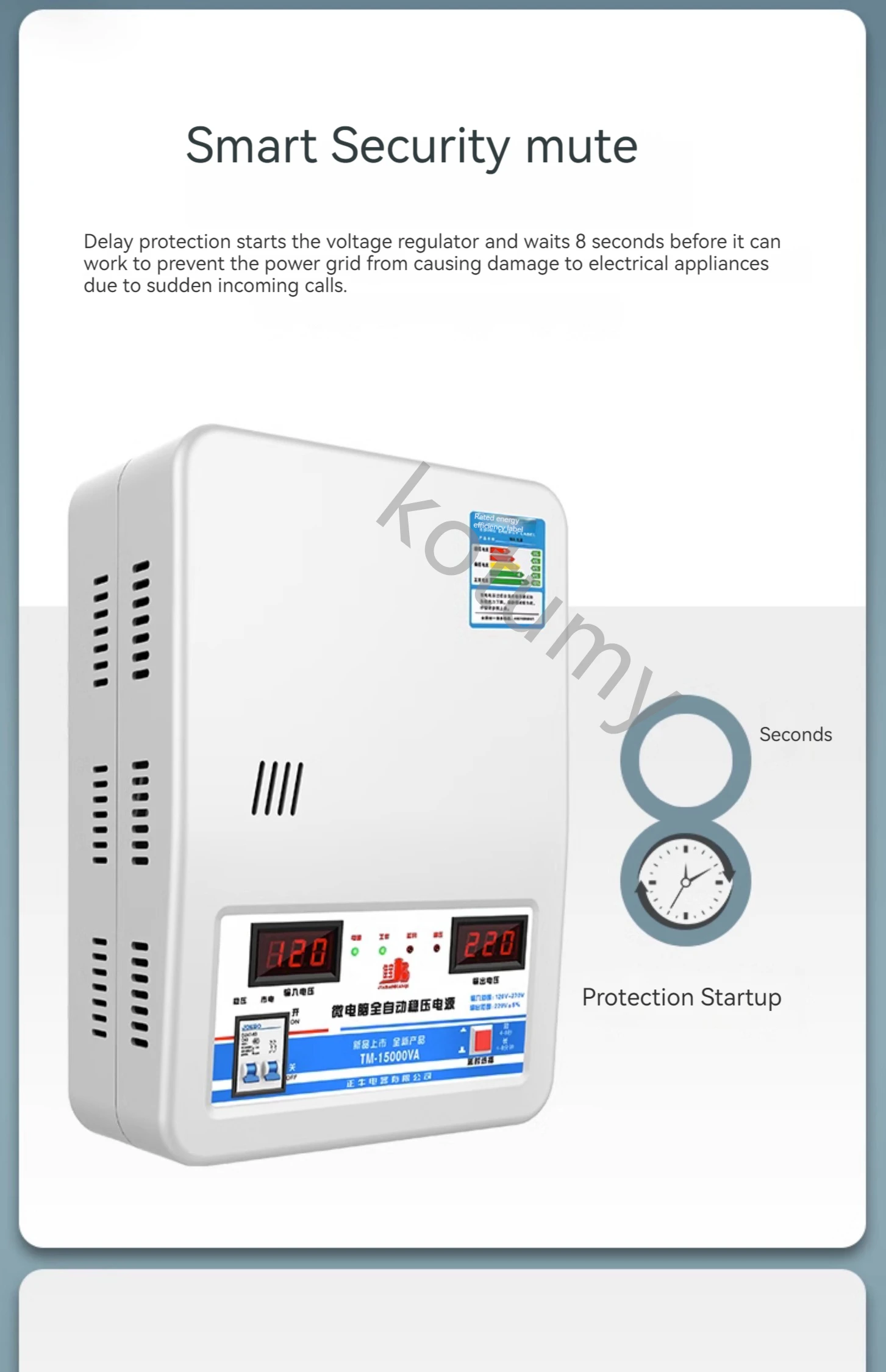 Imagem -05 - Regulador de Tensão Automático do Agregado Familiar Estabilizador Monofásico 120v270v Output 220v