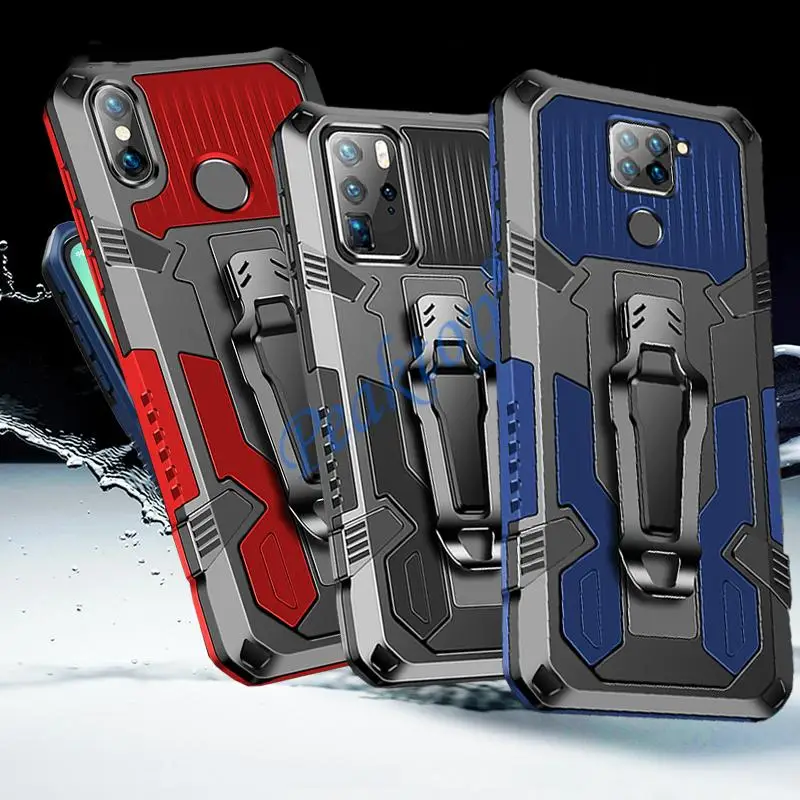 Shockproof Case For Huawei Y5 Prime 2018 Y6 Y7 Y9 Prime 2019 y5p y6p y6s y7p y7a y8s y8p y9a y9s Belt Clip Armor Stand Cover