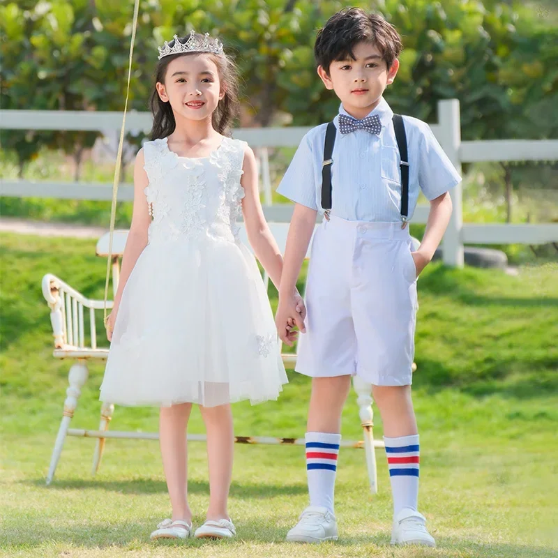 Roupa de performance infantil para meninas, Concerto da escola primária do jardim de infância