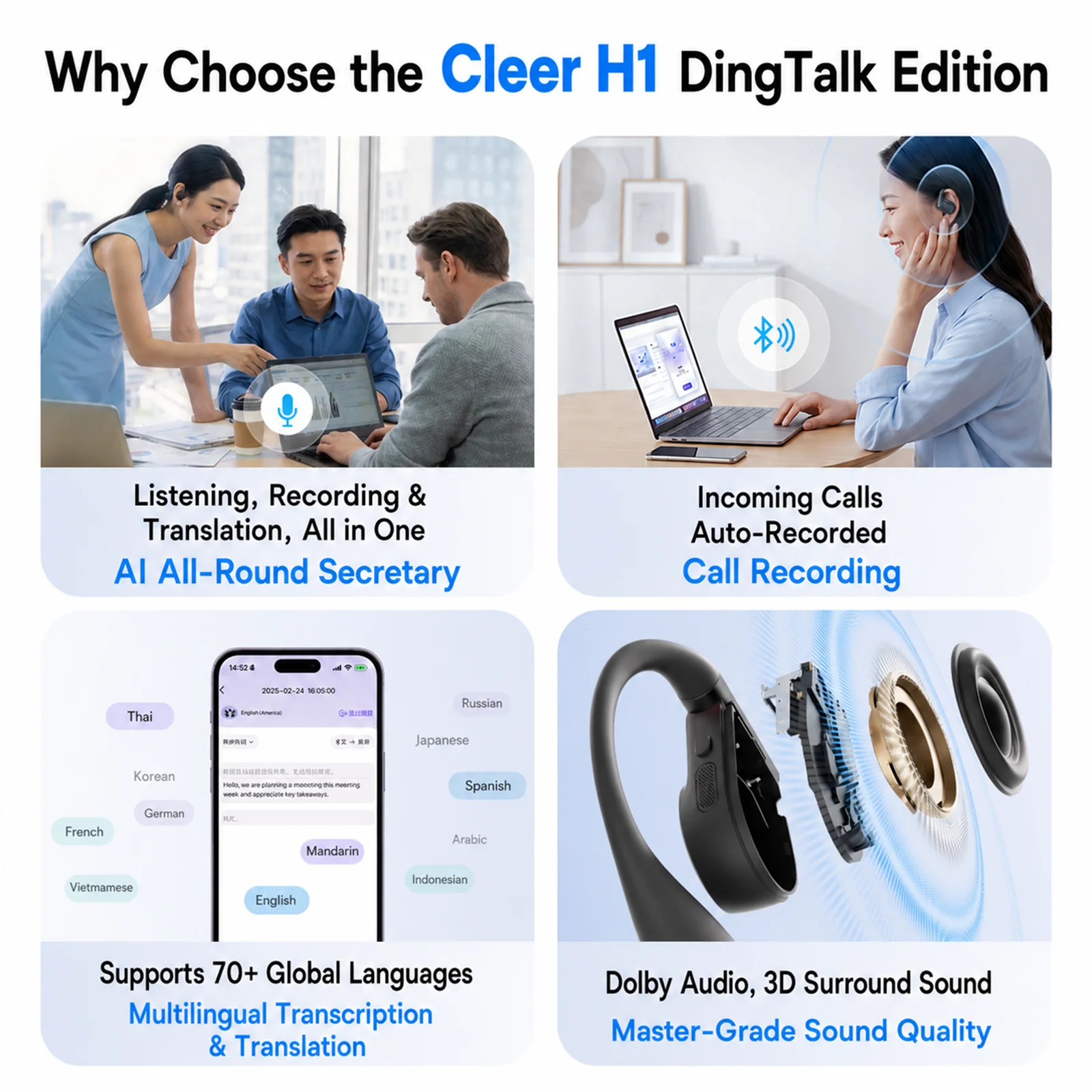 DingTalk H1 AI Earbuds, Open-E - огляд і ціна Earbuds Charging Case