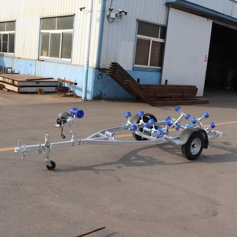 3.65m/12ft Heavy Duty Boat Trailer for Mid-Size Boats, 1500lbs Capacity, Galvanized Steel Frame, Adjustable Bunks & Winch