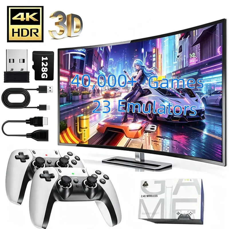 Retro Gaming Game Stick - M15 4K TV-Spielekonsole 64GB mit 30.000+