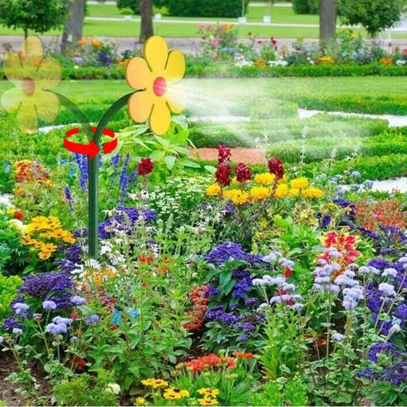 Garden Lazy Person Watering Tool Sunflower Sprinkler Head Rotating Dance Lawn Irrigation Tool Splash Sprinkler Head