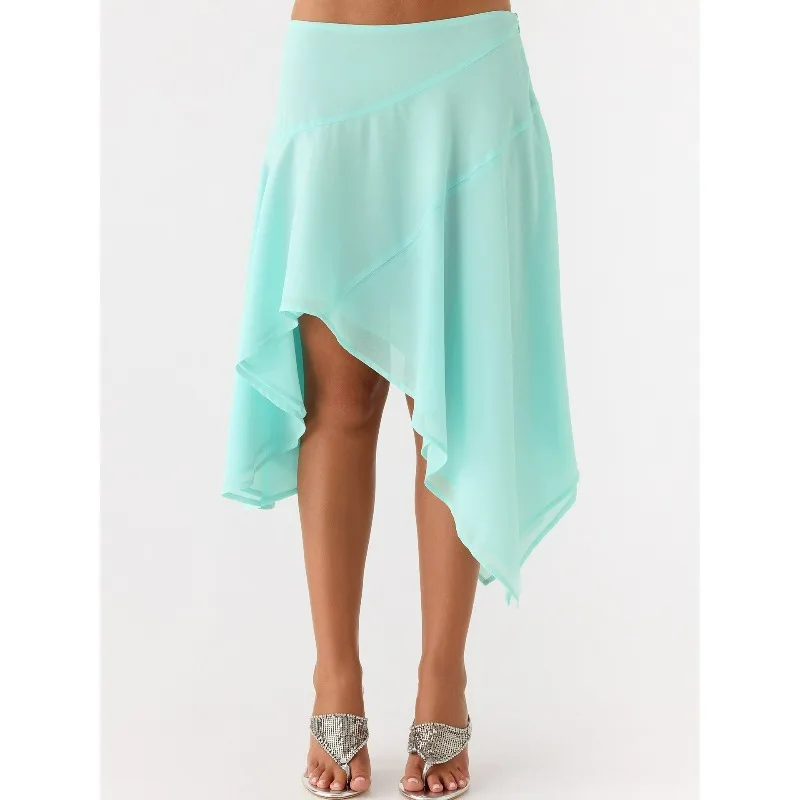 New High-waisted Irregularly Hemmed Women's Skirt Fresh and Elegant Vacation Style for International Trade in Europe and America