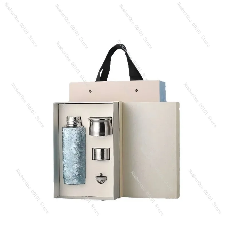 Magnetic Lid Titanium Insulated Cup,High-End Business Gift Thermos,Household Tea Brewing Cup,Portable Double-Layer Thermal