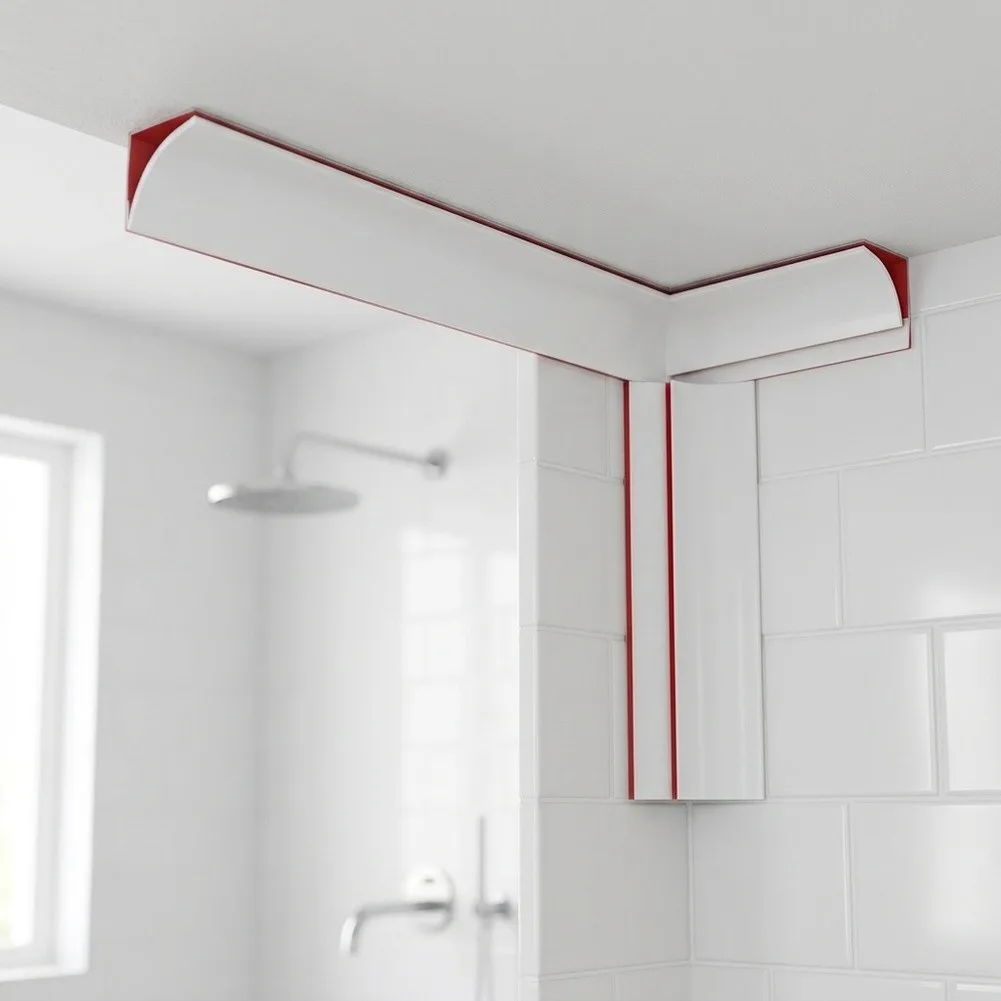 Interior Edge Protection Trim with Peel-and-Stick Backing Designed for Use in High-Traffic Residential Environments