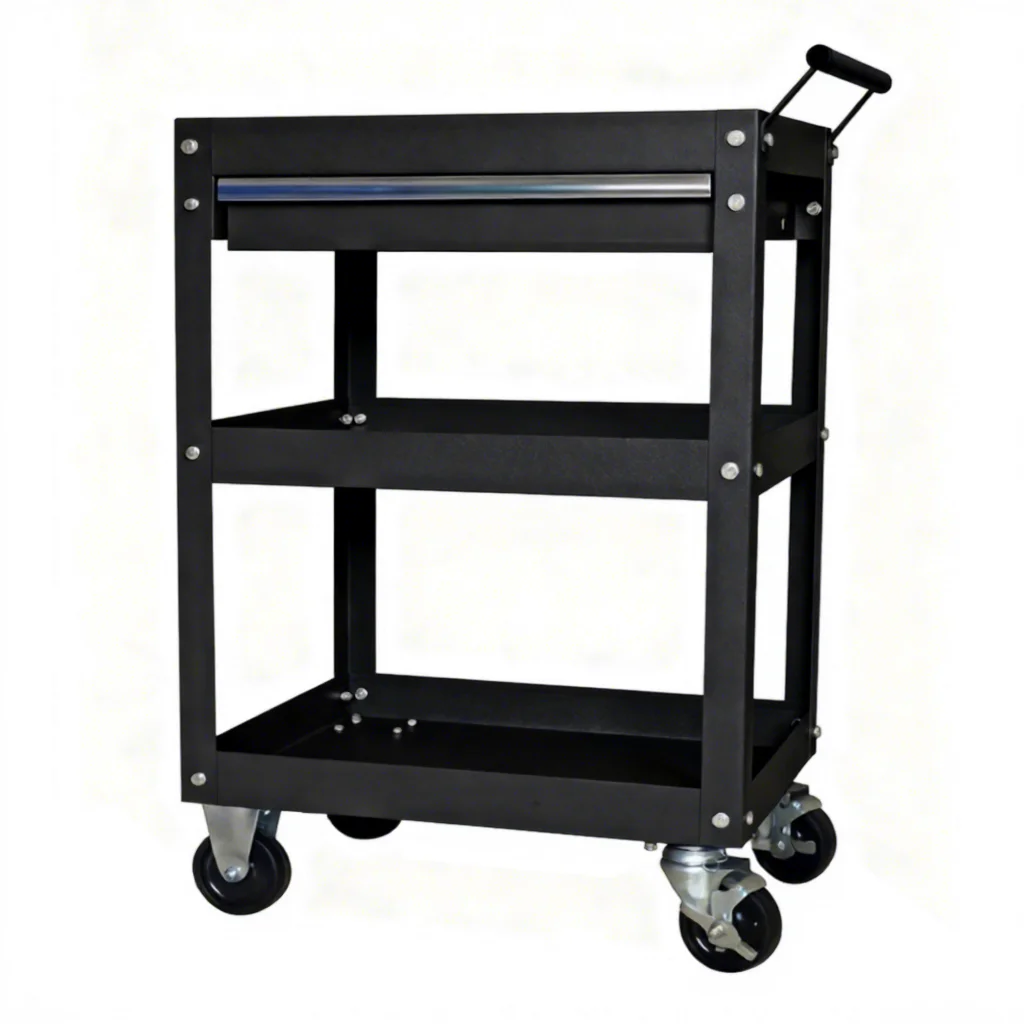 Tool Carts Save Space Three-tier Storage Racks Parts Storage Tool Trolley Cabinet Wheels OEM/ODM Waterproof 300kg Load Capacity