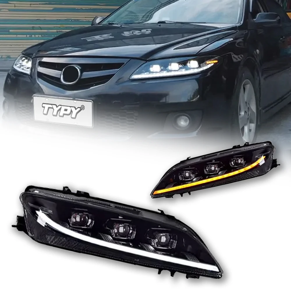 

Автомобильные фары для Mazda 6 2003-2015 светодиодный, автомобильные лампы, дневные ходовые огни, динамические Сигналы поворота, автомобильные аксессуары
