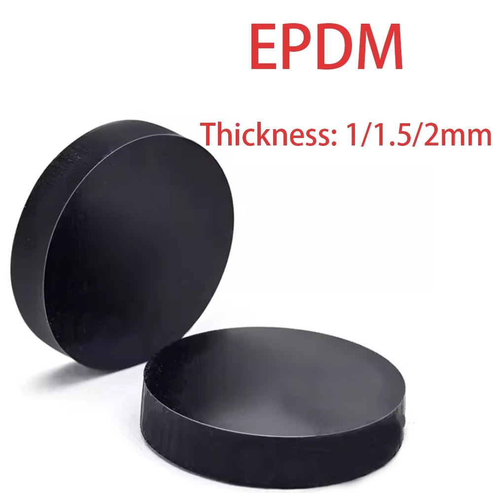 10/20/40Pcs EPDM Rubber Gasket Thickness 1/1.5/2mm Anti Slip Solid Circle Corrosion-Resistant And Shock-Absorbing OD 5mm-100mm