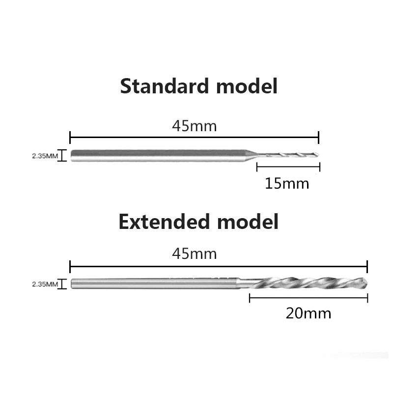 10PCS/lot 2.35mm Shank Twist Drill High Speed Steel Woodworking Hss Bit Iron Stainless Plastic Drilling Spiral Round 0.8-2.2mm