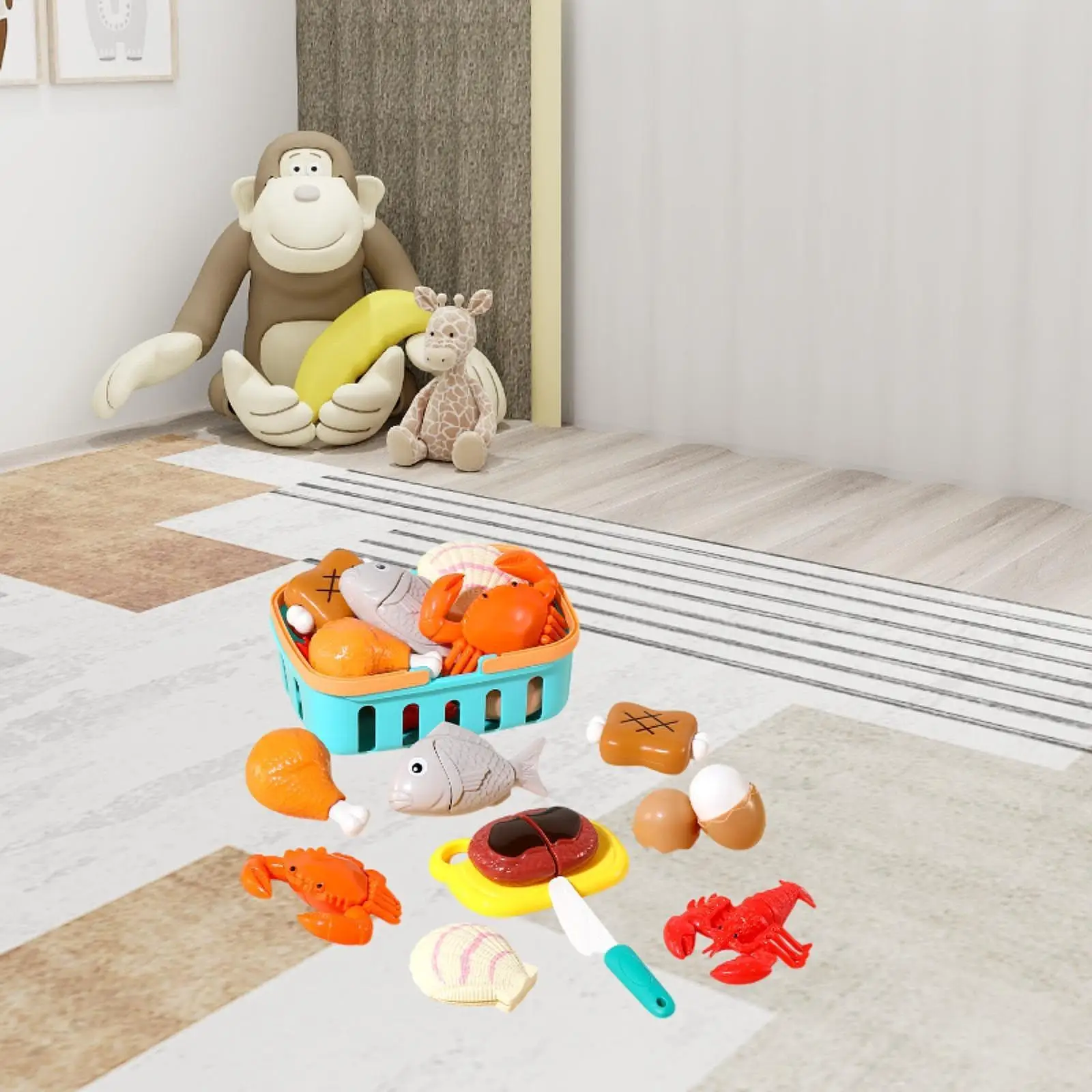 Corte de alimentos brinquedos jogos educativos portátil realista habilidades motoras finas com