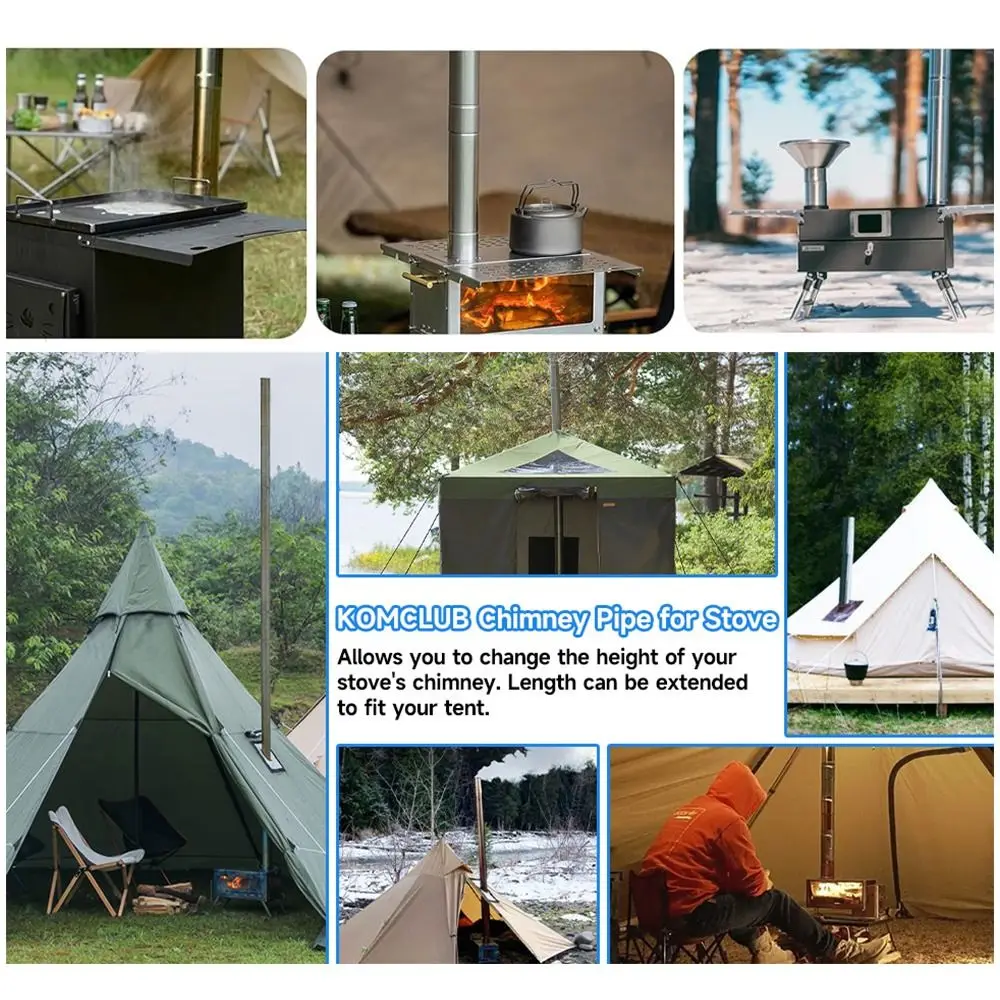 

Новая удлинительная трубка дымохода из нержавеющей стали, диаметр 6 см, круглые дымоходные трубы, плиты, палатки