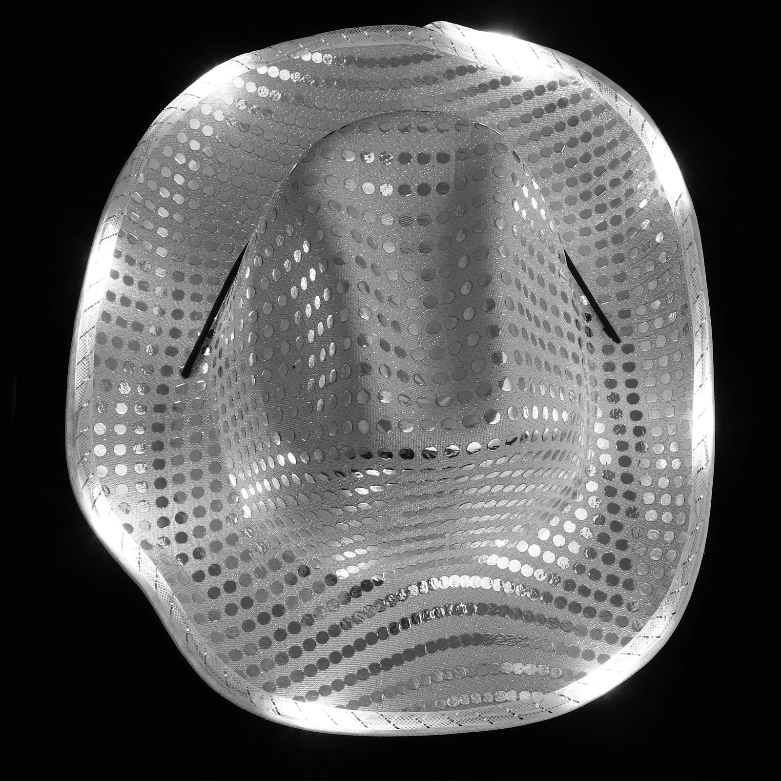 

1pc Glowing Sequin Lighted Sun For Outdoor Party Wedding Luminous Summer Fashion Female Hat Party Hats For Adults Wide Brim Hat