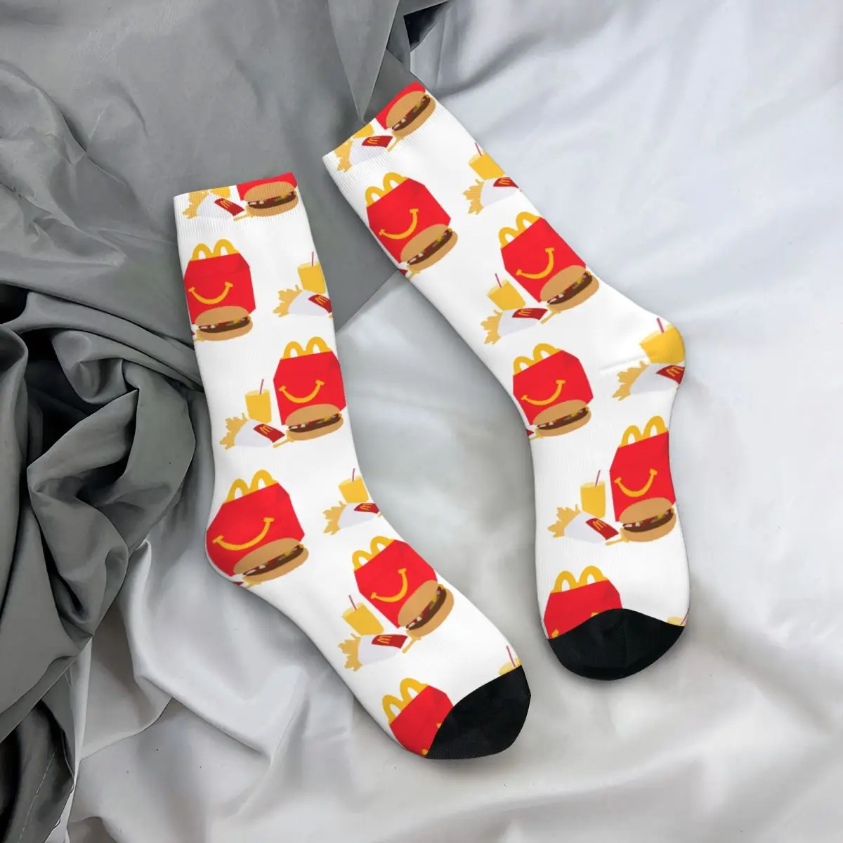 McDonald Happy Meal Socks Retro Stockings Unisex Men Quality Climbing Socks Winter Pattern Non Slip Socks