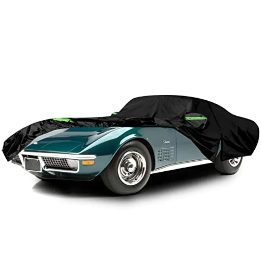 

Waterproof Car Covers for 19681982 Corvette C3, 6-Layer All-Weather Custom-Fit Cover in Black with Zipper Doors for Snow, Rain,