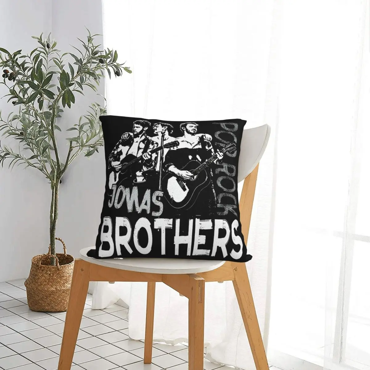The Brand Of Music Fraternity Jonas Brothers Square Pillow Case Polyester Throw Pillow Vintage Pillowcase