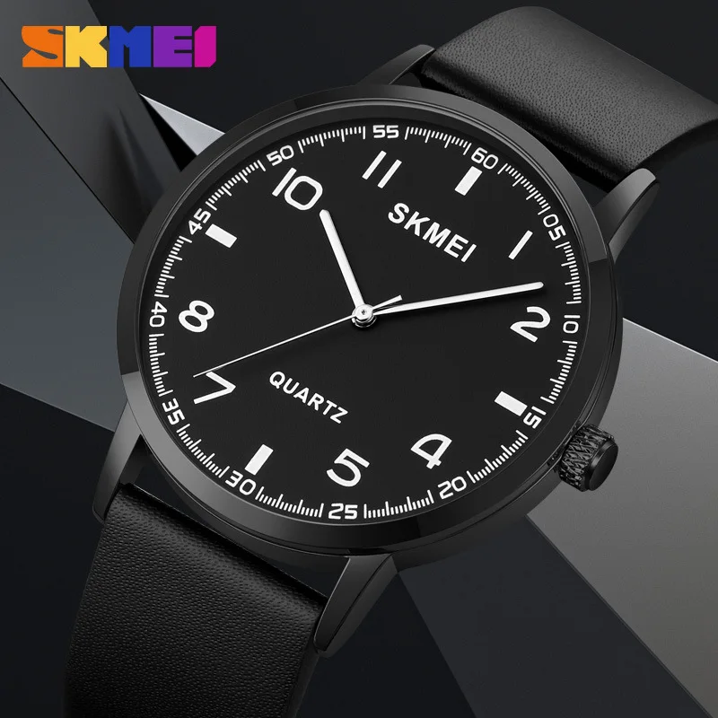 

Skmei Casual Digital Simple Couple Watch Men's and Women's Pointer Leather Belt Student Quartz Watch