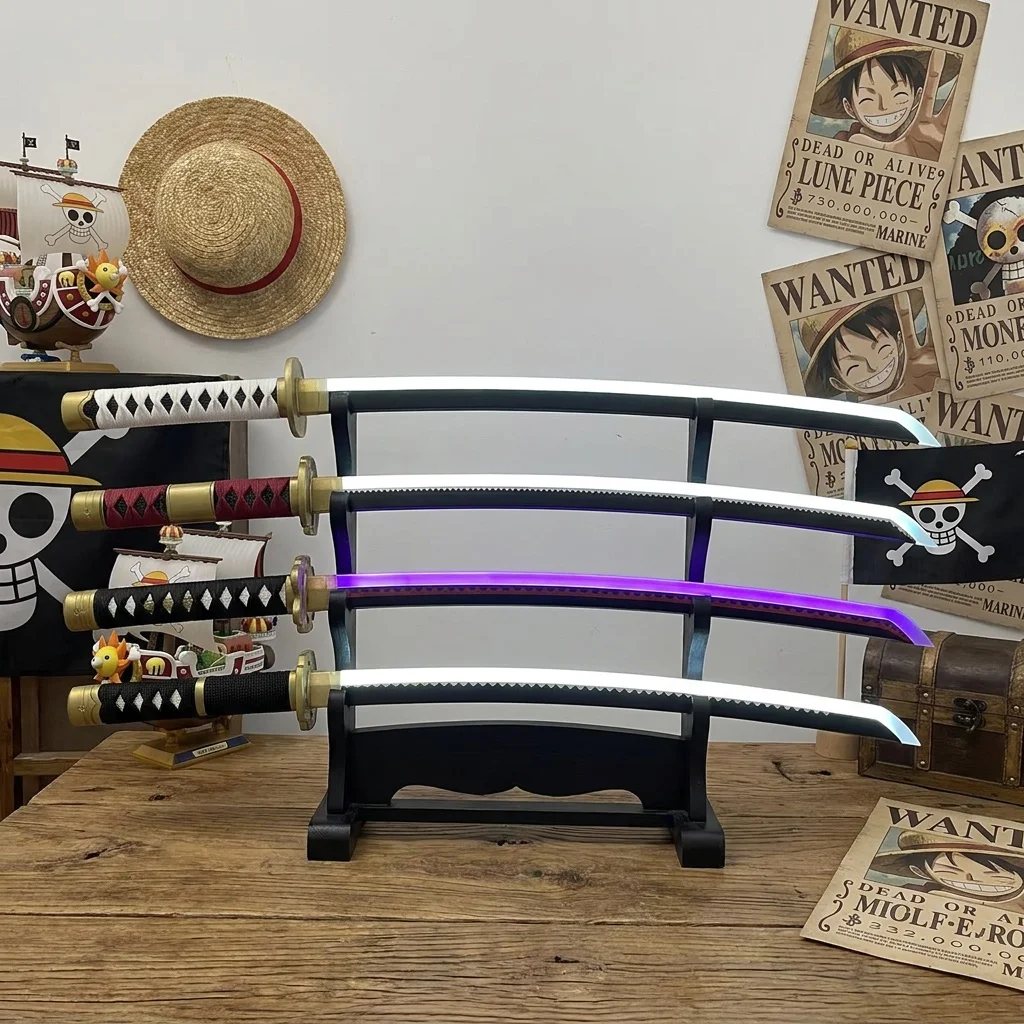 

29inch One Piece Luminous Katana Roronoa Zoro LED Light Sword Real Size Japanese Samurai Sabre Cosplay Prop Home Decor Toy Gift