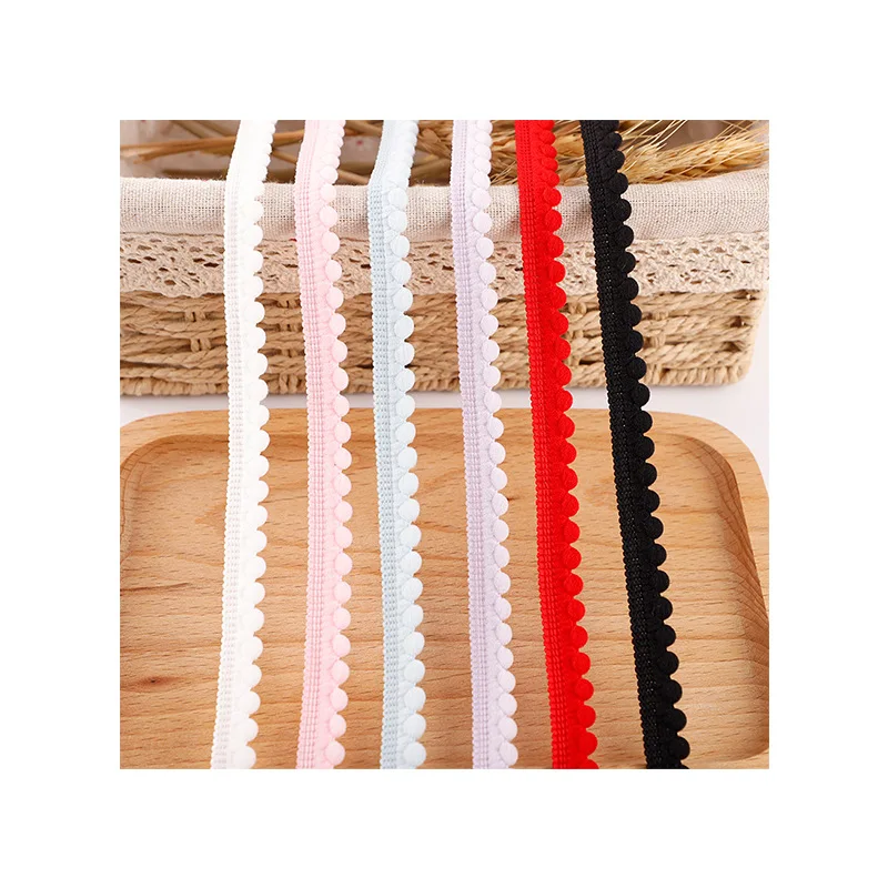 Colorful Non-Elastic Hairball Webbing Lace, Handmade DIY Toy, Hairpin Decoration, Clothing Textile Decorative, 5 Yards, 1cm Wide