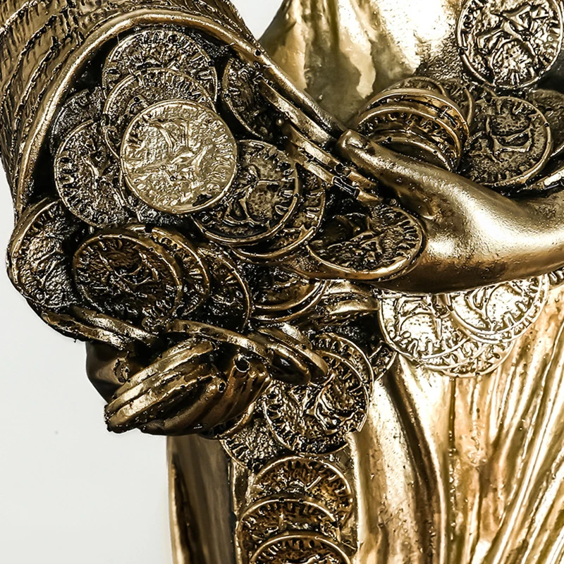 Grecka bogini bogactwa Statua Prezenty biznesowe Kasjer Biuro Szczęśliwa dekoracja Fortune Ornament