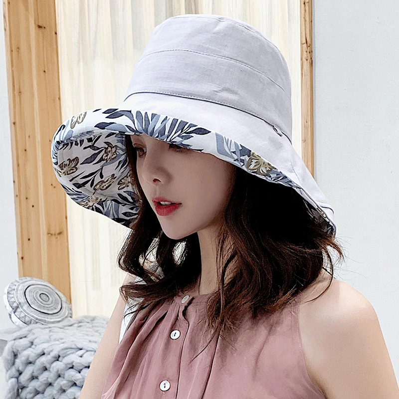 2024 Women\'s Hat Bucket hat Panamanian Women  Four Seasons Fisherman Hat Big Brim Hat Double-Sided Fisherman Hat Sun Visor Cap