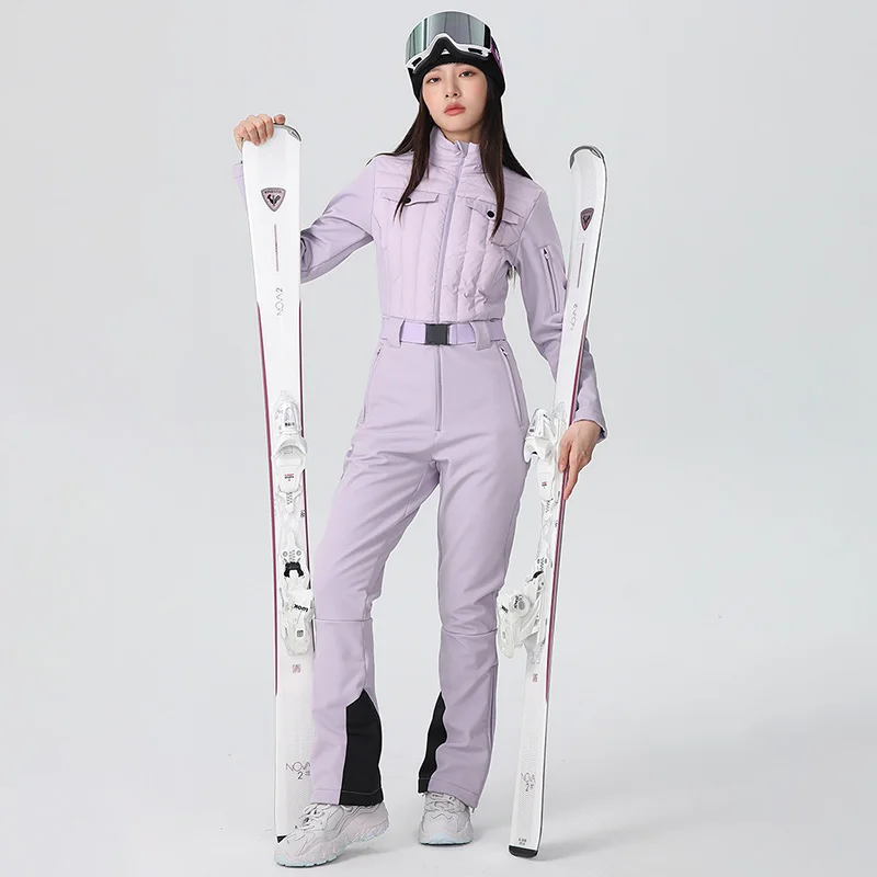 Woman Outdoor Slim Fit Thermal Ski Suit Cold Proof Waterproof Winter Breathable Snow Clothing Female Single Double Board Sports
