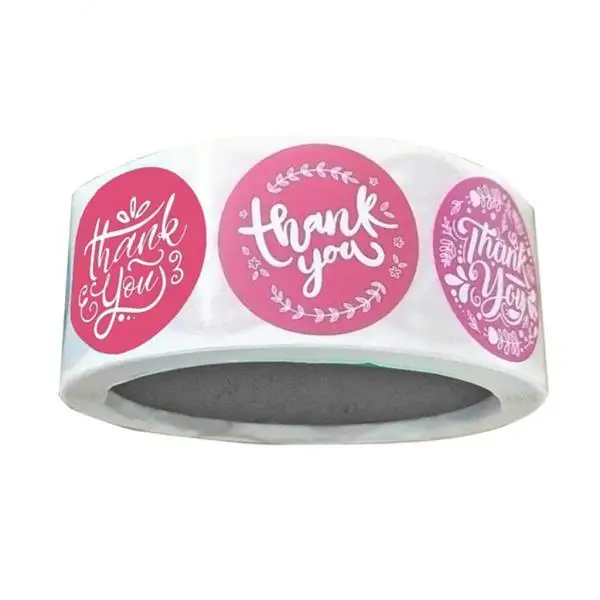 Envelope Sticker Roll Floral Thank You Paper Seals Label Stickers for Party Wedding Graduation Packaging