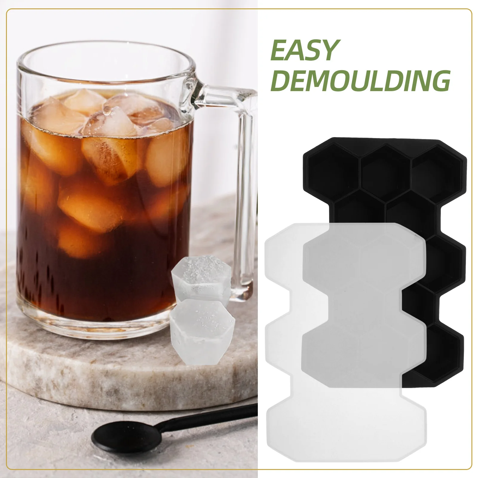 

Honeycomb Cube Tray Silicone Mold For Freezer With Lid Stackable Ice Making Tool Kitchen Gadget Ice Grid Maker