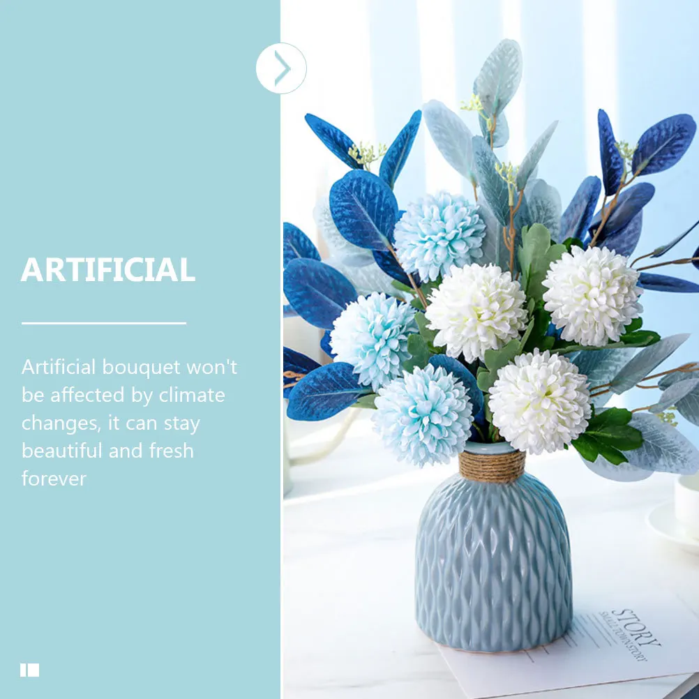 

1Set Decorative Hydrangea in Ceramic Vase Perfect for Home Gathering Wedding Supply No Watering Needed Artificial Hydrangea