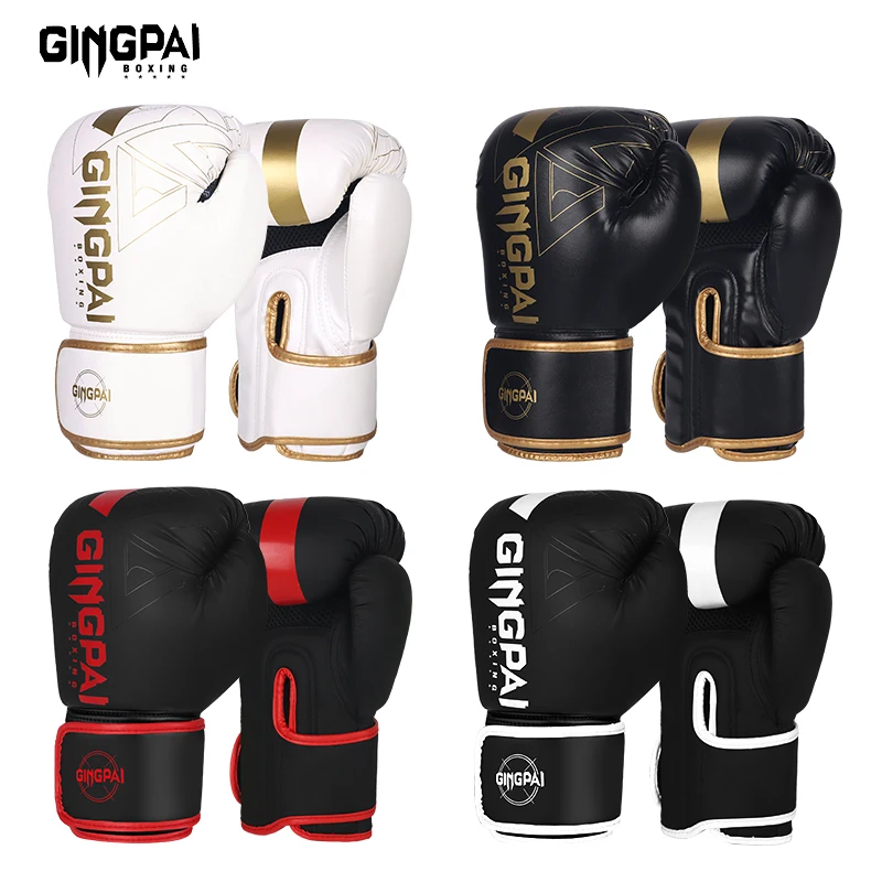 6 8 10 12 14 OZ PU Kick Boxing guanti Karate Muay Thai Guantes De Boxeo Free Fight MMA Sanda Training per adulti uomo donna