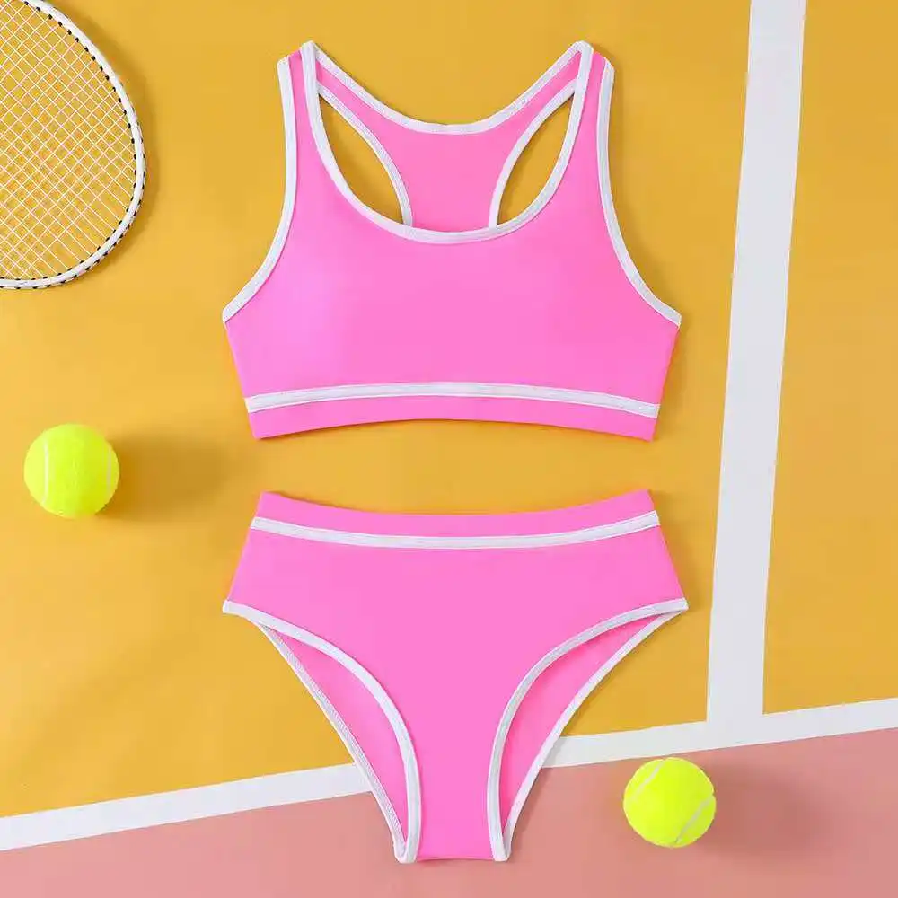 2026 Sporty High Waist Bikini Girls Swimsuit Kids Swimwear Female Children Bathers Bathing Swimming Swim Suit Beachwear view 5