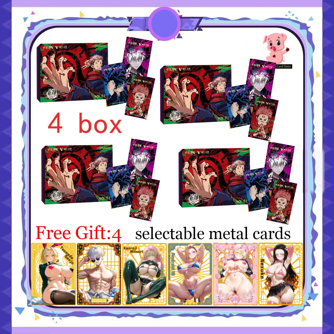 Jujutsu Kaisen Collection Cards Fantasy Action Battle Anime Ryomen Sukuna Character Cards Children's Favorite Gifts
